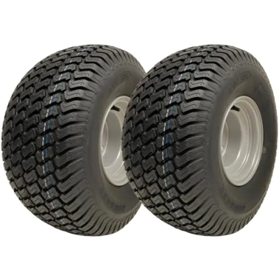 Image de Parnells Lot de 2 roues complètes tondeuse à gazon, pneus Tubeless Wanda 20x10.00 8 4 plis P332 + goujons jantes PCD 100 mm, 540 kg chacun 22 PSI, diamètre 500 largeur 236 mm