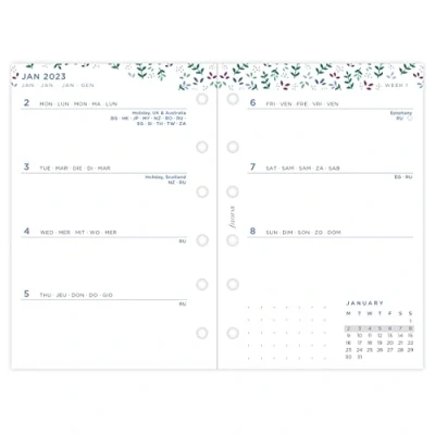 Image de Filofax Pocket Garden Week to View 2023 Diary, White (23 68292)