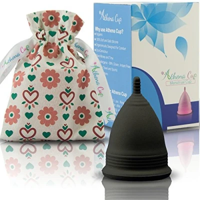 Image de Athena Cup La Coupe Menstruelle Plus Recommandée Comprend Un Sac Offert Taille 2, Noir Mat