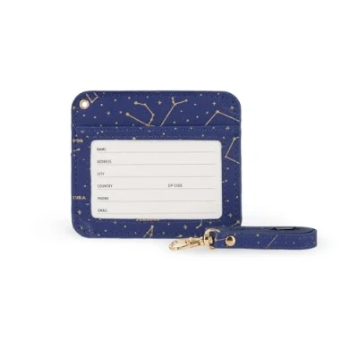 Image de Legami porte badge avec fermeture à mousqueton, cartes clip de sécurité, 1 fenêtre transparente, poches pour en cuir PU, dimensions 10,4 x 9 cm, thème étoiles
