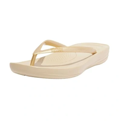 Image de Fitflop Iqushion Ergonomic Tongs, Femme, Taille: 37, Gold Matière synthétique