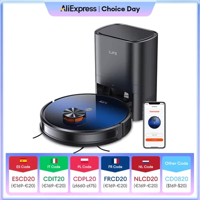 Image de ILIFE Robot et vadrouille T10s, Auto AfricStation, Navigation LDS, Aspiration 3000Pa, Smart Home