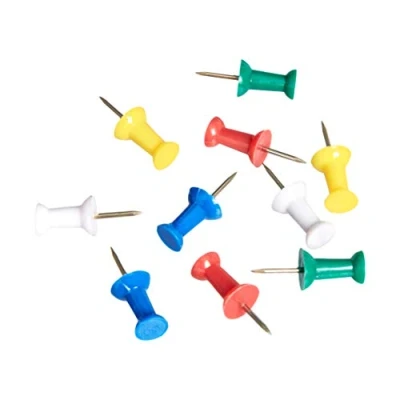 Image de Amazon Basics Lot de 200 punaises Pointe en acier Couleurs assorties