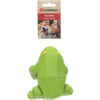 Image de Flamingo Jouet pour Chien Kremi Grenouille Vert 12,8x12,8x8,8cm avec couinement
