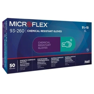Image de Microflex 93260100 93 260 Gants jetables triple couche en néoprène et nitrile 7,8 mm Taille L