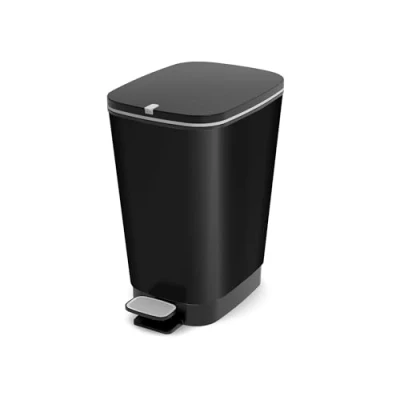 Image de KIS Poubelle à Pédale 25 L Noir pour Bureau, Salle de Bain Joint Anti Odeur Porte Sac 26,5 x 40,5 45 cm Fabrication Italie Résine
