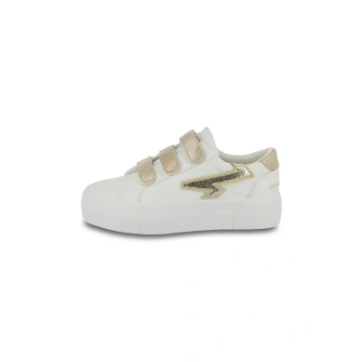 Image de Kaporal Basket Basse Scratch Clovia Baskets basses, Femme, Taille: 37, Blanc or Matière synthétique