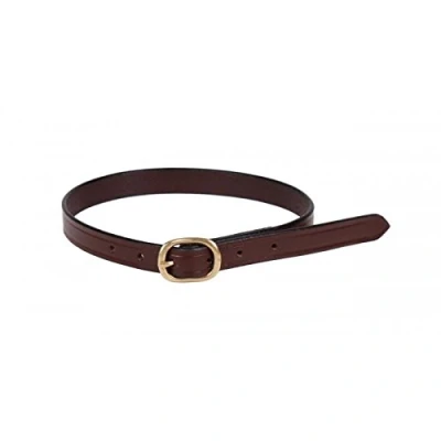 Image de Sangle d&#039;éperons Donar en cuir Boucle ovale laiton S&#039;adapte parfaitement aux bottes d&#039;équitation marron foncé ou cognac