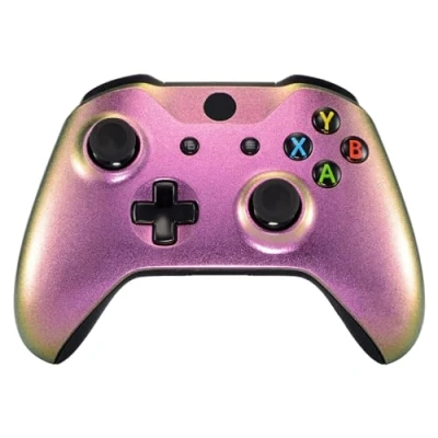 Image de eXtremeRate Coque Avant de Remplacement pour Xbox One S/X Manette, Coloré Manette (Modèle 1708), Caméléon Doré Rose
