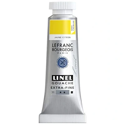 Image de Lefranc Bourgeois Linel Gouache Extra Fine Tube 14 ml Jaune Citron Sans Cadmium Série 3