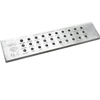 Image de Plaque de serrage en carbure tungstène 30 trous pour fabrication bijoux Forme carrée 0,5 à 3 mm