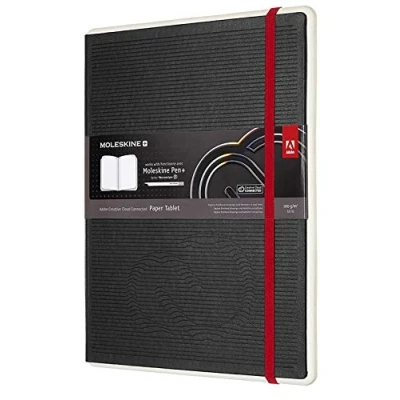 Image de Moleskine, Notebook Adobe Creative Cloud Paper Tablet, Digital with White Pages Suitable to Use Pen Moleskine +, Black Color Extra Large Size 19 x 25 cm
