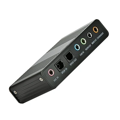 Image de LEAGY Carte Son Externe 6 canaux USB 2.0 Surround 5.1 Audio Optique S/PDIF pour PC et Ordinateur Portable Enregistrement Compatible avec Windows 10/8/7/XP Noir