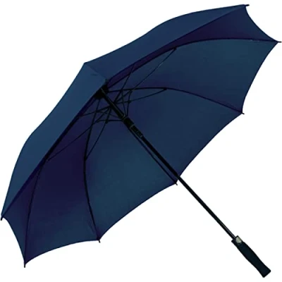 Image de iX brella Parapluie automatique XXL en fibre de verre Noir, bleu foncé, 132 cm, extra large