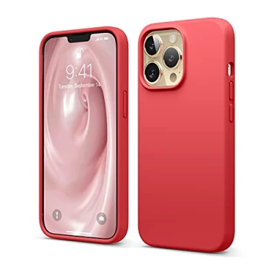 Image de elago Coque en silicone liquide compatible avec iPhone 13 Pro (6,1&quot;), de qualité supérieure, protection intégrale téléphone à 3 couches résistante aux chocs, doublure microfibre