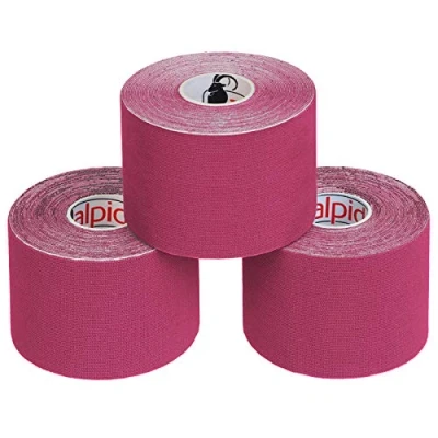 Image de ALPIDEX Ruban Adhésif de Kinésiologie 5 m x 5,0 cm Diverse Couleurs 1/3/ 6/12 rouleaux E Book Exemples D&#039;application Bandes Kinesiology Tape, Couleur:rose, Quantité:3