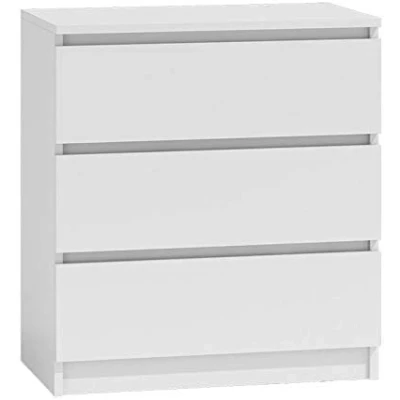 Image de CDF Commode Malwa M3 Couleur : Blanc Armoire pour Documents, Petits Objets Idéal Salon, Chambre à Coucher, d&#039;enfant, et Bureau 3 tiroirs spacieux Table de Nuit