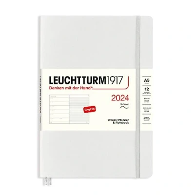 Image de LEUCHTTURM1917 367770 Agenda semainier et carnet à couverture souple Format moyen (A5) 2024, 12 mois, gris clair, anglais