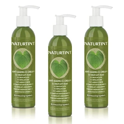 Image de Naturtint CC Crème anti âge Masque capillaire sans rinçage. Cheveux secs et abîmés. Réparation, hydratation, force volume. 96% d&#039;ingrédients naturels. Conforme à la méthode Curly. 200x3 ml
