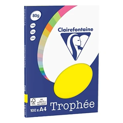 Image de Clairefontaine Papier Photocopieuse Trophee A4 80G/M² 100 Feuilles Jaune Canarie