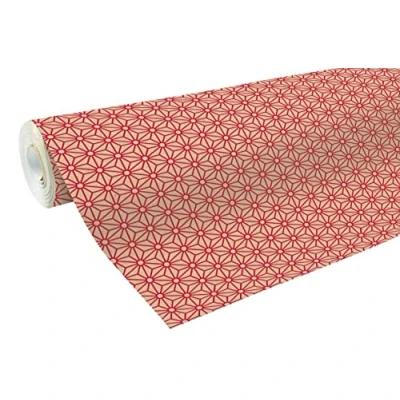 Image de Clairefontaine 223802C Une Bobine De Papier Kraft Brut Recyclé Dimensions : 50mx70 cm 70g Motif Géométrique Rouge Recyclé, Idéal pour Emballage Cadeaux, DIY, Loisirs Créatifs