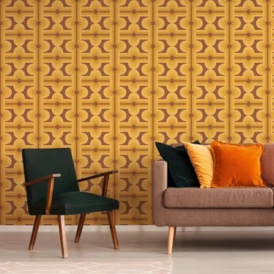 Image de A.S. Création 395334 Papier peint intissé style rétro années 70 8,50 m x 0,53 Marron/jaune/orange