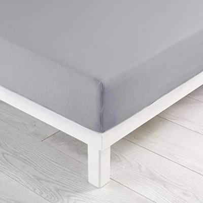 Image de douceur d&#039;intérieur, Drap Housse (140 x 190 cm) Jersy Galet, 100% Coton