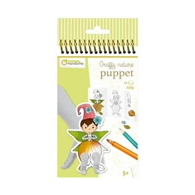 Image de Avenue Mandarine GY152C Carnet de coloriage Graffy nature trio 12 Marionnettes à Doigts x 3 modèles À partir 5 ans PUPPET