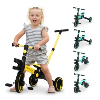 Image de Mobiclinic® Kids, Tricycle 5 en 1, Chase, Évolutif, De 1,5 à Ans, Guidon et Siège réglables, Ultraléger 3,3 kg, Montage Facile, Roues Anti Crevaison, Jusqu&#039;à 25 Porte Bouteille
