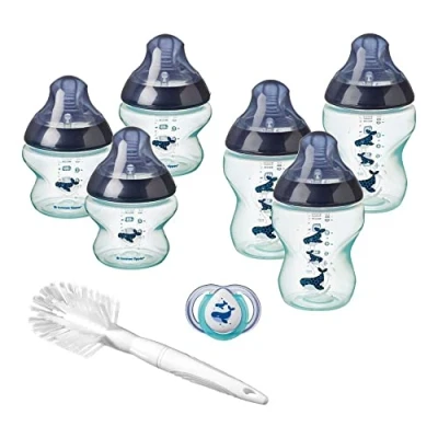 Image de Tommee Tippee Biberon Kit Naissance Closer To Nature, Valve Anti Colique, Tétine Souple, Blanc Et Décoré