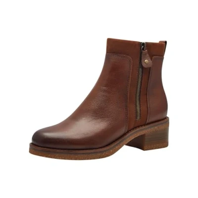 Image de Marco Tozzi Bottines, Femme, Taille: 38, Cognac comb Cuir et textile