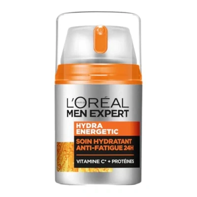 Image de L&#039;Oréal Men Expert Soin Hydratant Anti Fatigue 24H pour Homme Hydrate &amp; Illumine Concentré en Vitamine C Pure 10% Usage Quotidien Hydra Energetic 50 ml