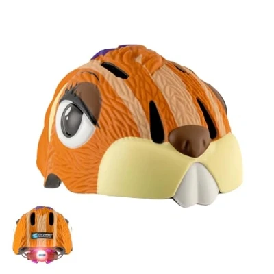 Image de Crazy Safety Casque de vélo pour Enfants 2 7 Ans vélo, Skateboard, Course, Trottinette, Rollers 3D Animalier léger et Ajustable 49 55 cm (Chipmunk Marron)
