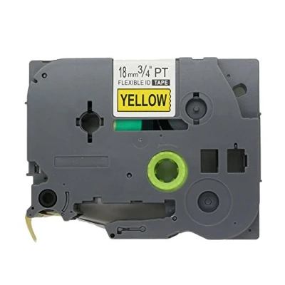 Image de BROVACS Ruban d&#039;étiquettes flexible noir sur jaune compatible avec Brother P Touch TZ FX641 TZe 18 mm OPA1464