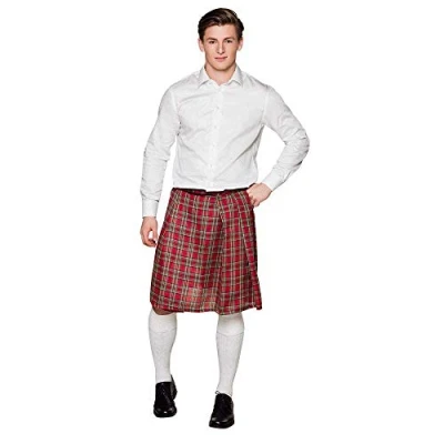 Image de Boland Mr Tartan jupe écossaise, kilt longueur genoux, taille unique, portefeuille, carnaval, soirée à thème, thème