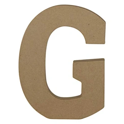 Image de Décopatch AC858C Un support en papier brun mâché 15x2,5x20 cm, Lettre majuscule G