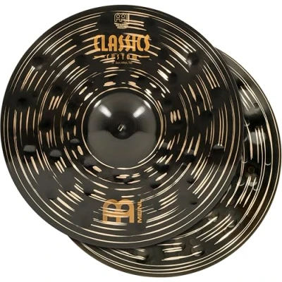 Image de Meinl Cymbals Classics Custom Dark Cymbales Hihat 14 pouces (35,56cm) pour Batterie Paire B12 Bronze, Finition Sombre, Fabriquée en Allemagne (CC14DAH)
