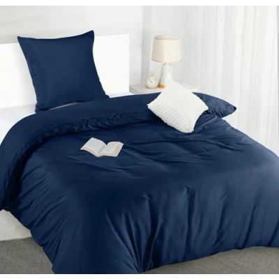Image de Utopia Bedding Housse de Couette 1 Personne 135x200 cm avec Taie d&#039;oreiller 80x80 (Marine) Parure lit 135 x 200 Ensembles Housses en Microfibre brossée Douce
