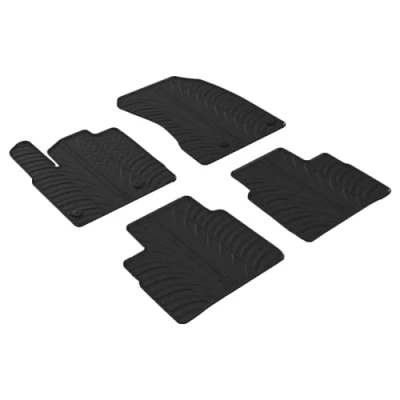 Image de Gledring 0804 Ensemble de tapis sol Caoutchouc avant et arrière 4 noir 750mm 550mm