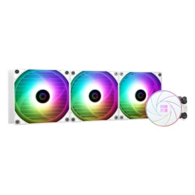 Image de Thermalright AQUA ELITE 360 Blanc ARGB CPU Refroidisseur d&#039;eau avec 3 ventilateurs PWM de 120 mm, vitesse 1550 tr/min, pour AMD/AM4/AM5 &amp; Intel LGA1150/1151/1200/2011/1700 (Blanc ARGB)