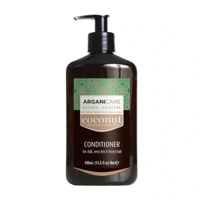 Image de Arganicare Gamme coco APRÈS SHAMPOING ULTRA NOURRISSANT et HYDRATANT A la Noix de Bio Fortifie Restaure Brillance longue Durée Haute hydratation Cheveux Secs &amp; Abîmés 400 mL