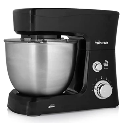 Image de Robot pâtissier Tristar MX 4830 noir 3,5 L 700 W 6 vitesses &amp; fonction Pulse Batteur, fouet et pétrin