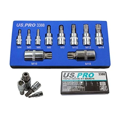 Image de Bergen 10pc Triple Square Bit Sockets BER1195 by