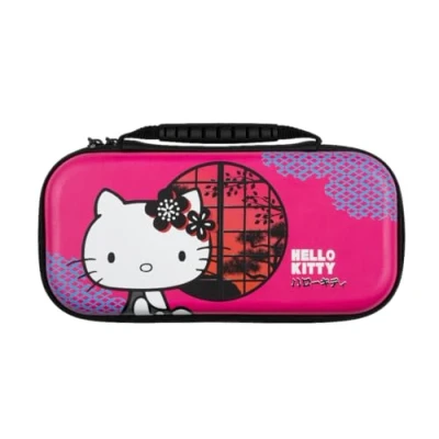 Image de Konix Hello Kitty Housse de Protection et Transport pour Consoles Nintendo Switch, Switch Lite OLED Rangement 8 Jeux Rose