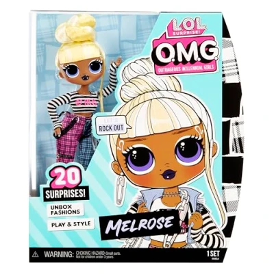 Image de LOL Surprise 581864 OMG Melrose poupée Mannequin avec 20 Surprises Contient 1 Mannequin, des Tenues, Accessoires et Socle À Collectionner Dès 4 Ans, Multicolore