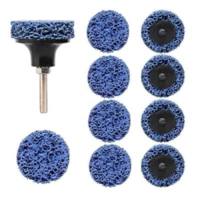 Image de Shineboc Disques Abrasifs,10 Pièces 50mm à Lamelles Disque de Nettoyage pour Outil Surface Dérouillage Peinture en Métal meuleuse d&#039;angle(Bleu)