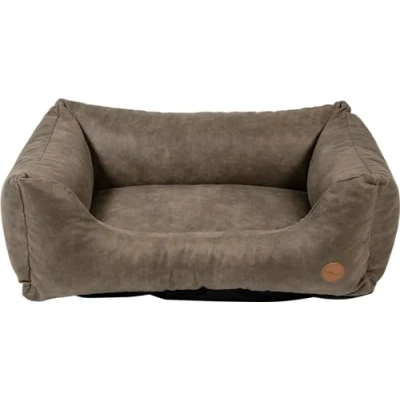 Image de JACK AND VANILLA Sofa pour Chien JV Classy Panier de Couchage Durable et Tout Confort Chiens Simili Cuir, Couleur Stone, L, 100 x 70 27 cm