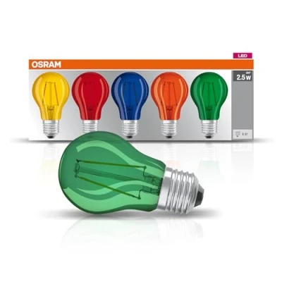 Image de Osram Star+ Lot de 5 Ampoules LED à Filament Colorés Culot E27 Forme Standard