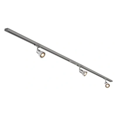 Image de SLV Système de Rail LED PURIA Kit démarrage monophasé pour un éclairage intérieur individuel Spot plafond rotatif et orientable projecteur, plafonnier 3 ampoules GU10