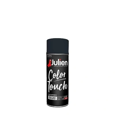 Image de Julien Peinture Aérosol Intérieure et Extérieure Color Touch en Phase Aqueuse Noir Brillant 400ml